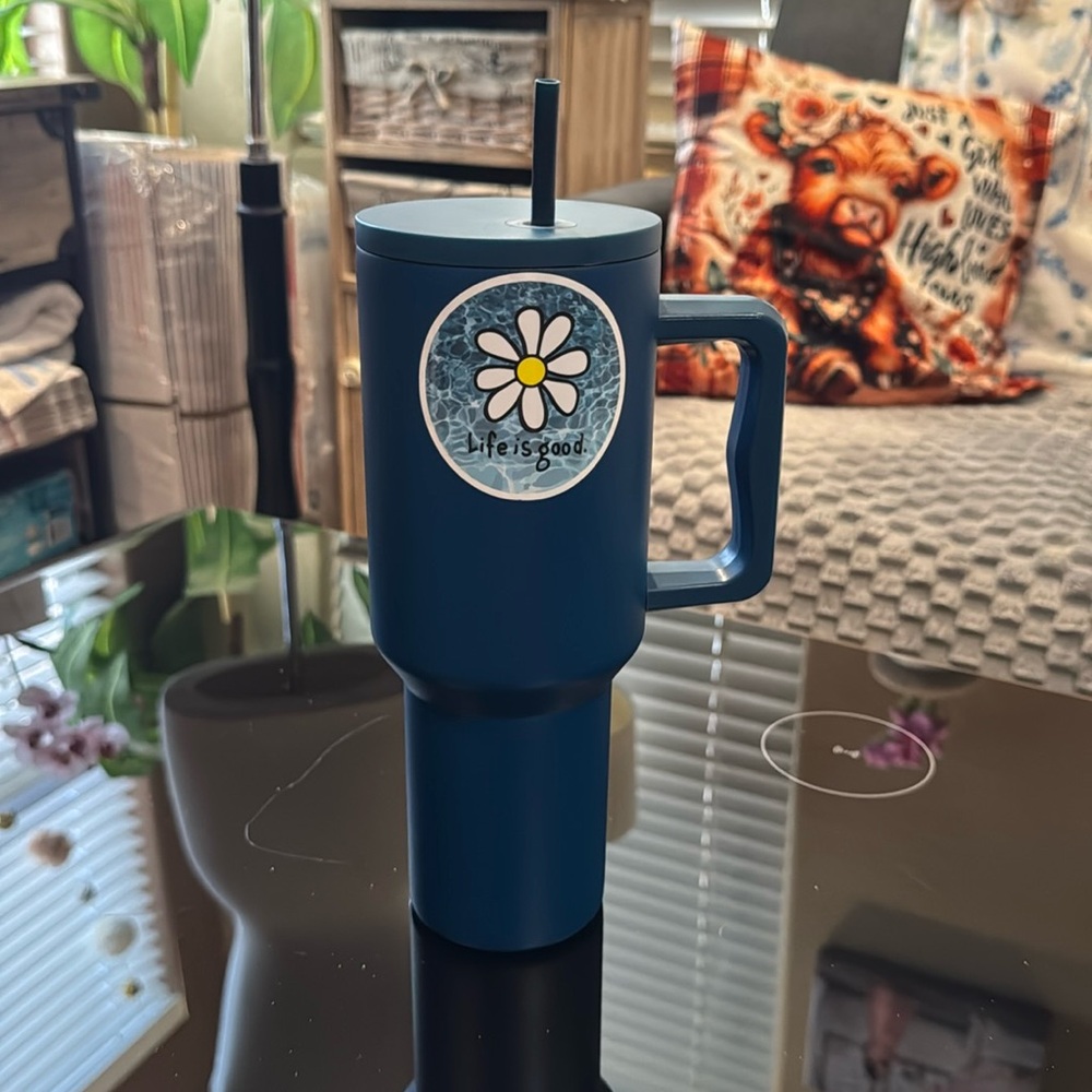 Blue Tumbler with Handle